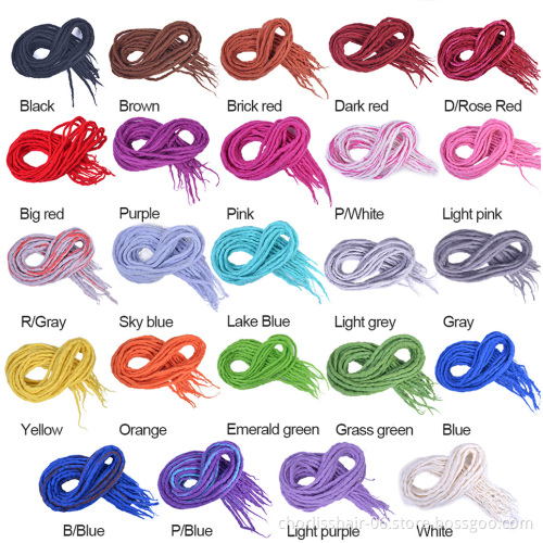 22'' Long Colorful Soft Nepal Felted Wool Handmade Afro Synthetic Dreadlocks Crochet Braids Hair For Kids And Adult Party Daily